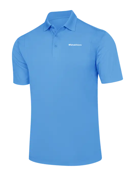 Carolina Blue Micropique Sport-Wick Polo w/RehabVisions Logo