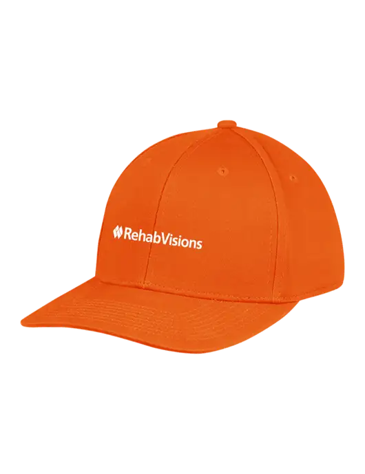 Premium Modern Structured Twill Orange Snapback Cap w/RehabVisions Logo