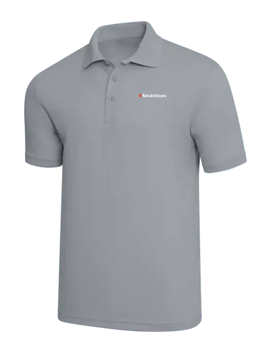 Light Grey PosiCharge RacerMesh Polo w/RehabVisions Logo