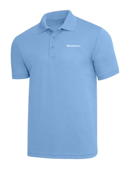 Light Royal Heather PosiCharge RacerMesh Polo w/RehabVisions Logo