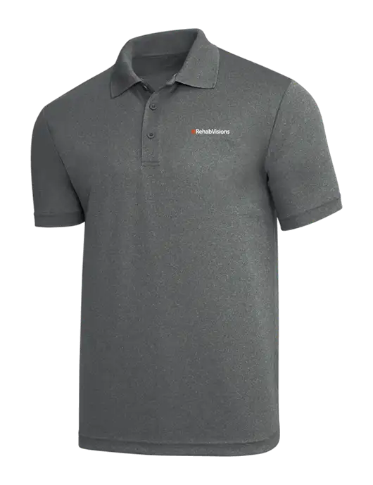 Medium Grey Heather PosiCharge RacerMesh Polo w/RehabVisions Logo