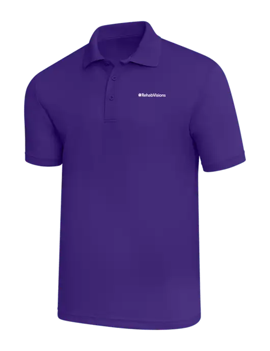 Purple PosiCharge RacerMesh Polo w/RehabVisions Logo