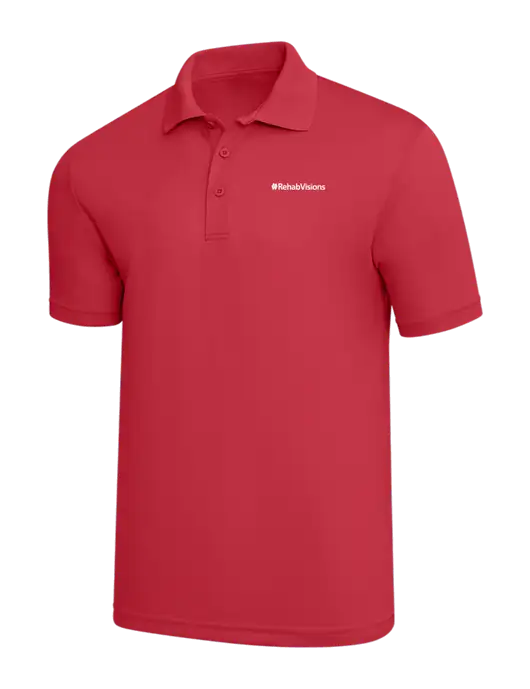 Red PosiCharge RacerMesh Polo w/RehabVisions Logo