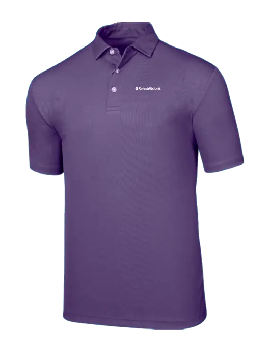 Callaway Birdseye Purple Polo w/RehabVisions Logo