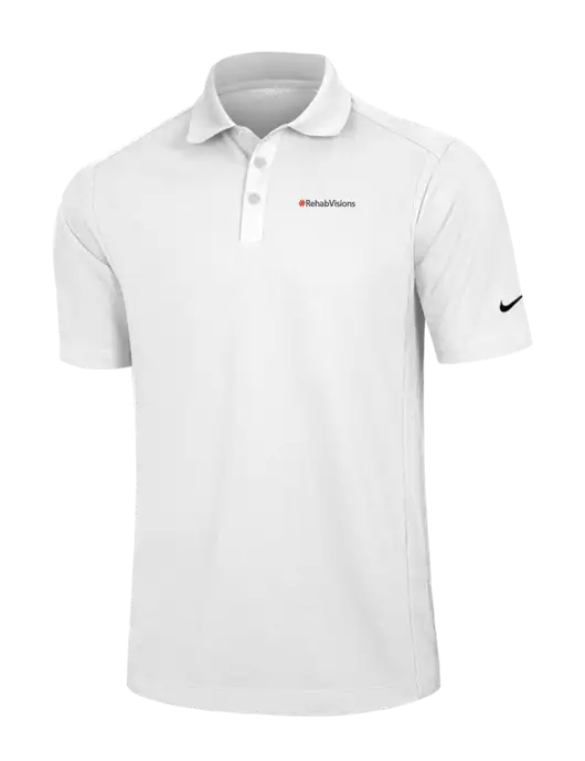 Nike White Dri-FIT Classic Polo w/RehabVisions Logo