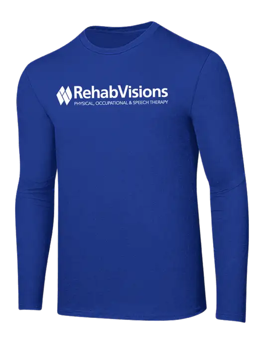 Ring Spun True Royal 4.5 oz Long Sleeve T-Shirt w/RehabVisions Logo