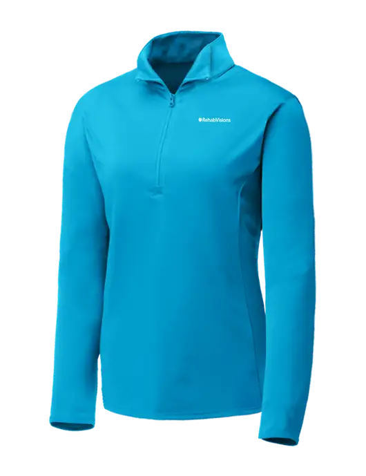 Sapphire Blue Womens Posicharge Competitor ¼ Zip Pullover w/RehabVisions Logo