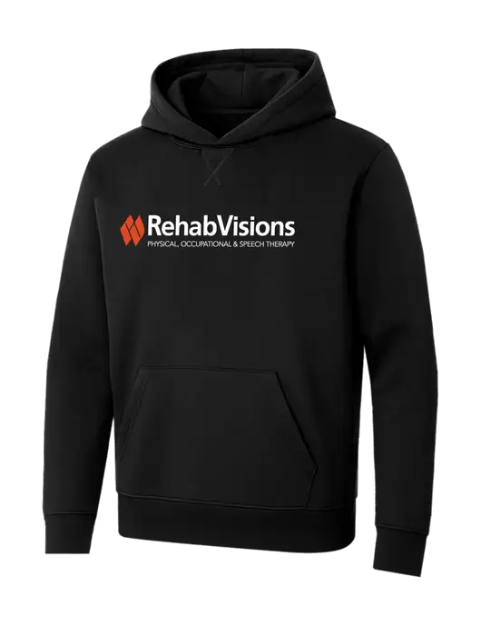 Allmade Deep Black Organic French Terry Pullover Hoodie w/RehabVisions Logo