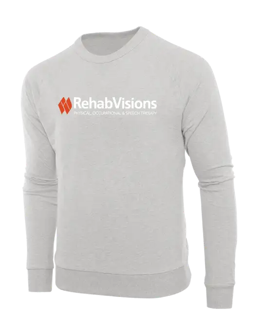 Allmade Granite Grey Heather Organic French Terry Crewneck Sweatshirt w/RehabVisions Logo