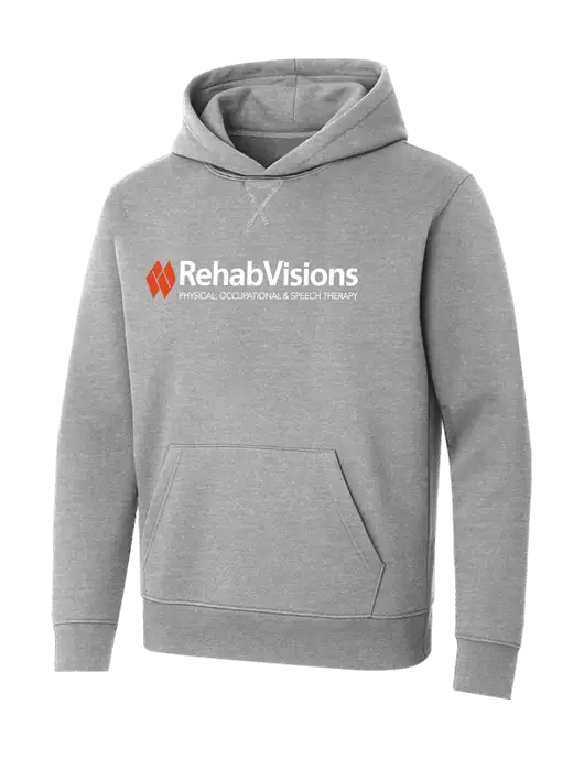 Allmade Granite Grey Heather Organic French Terry Pullover Hoodie w/RehabVisions Logo