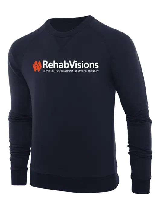 Allmade Dark Navy Organic French Terry Crewneck Sweatshirt w/RehabVisions Logo