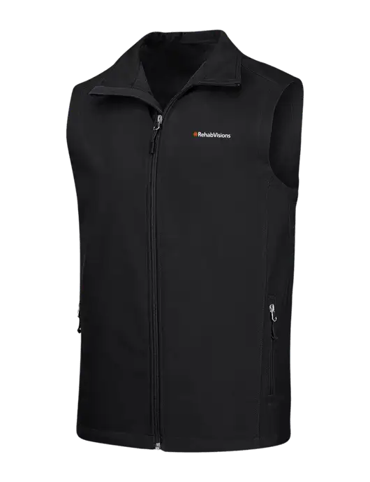 Black Core Soft Shell Vest w/RehabVisions Logo