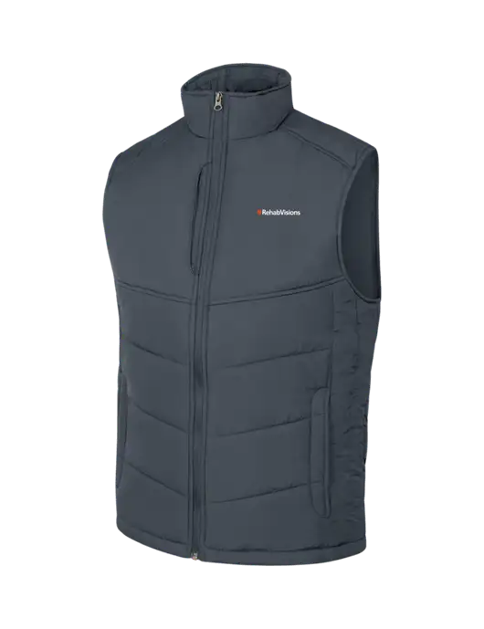 Dark Slate/Black Puffy Vest w/RehabVisions Logo
