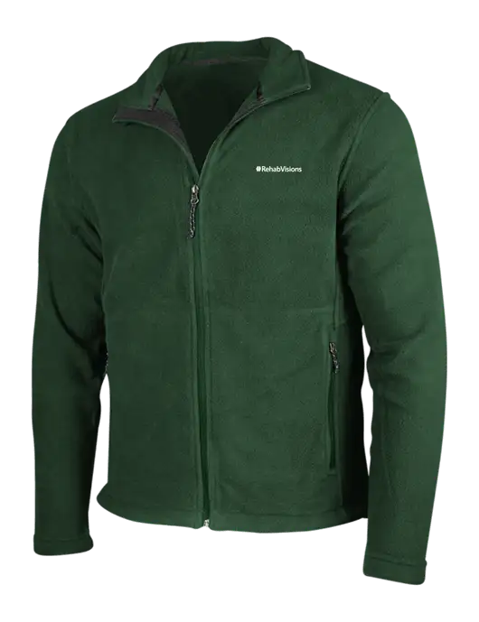 Dark Green Fleece Jacket w/RehabVisions Logo