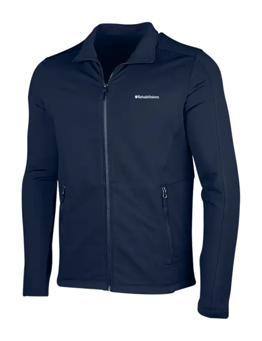 Navy Grid Fleece Jacket w/RehabVisions Logo