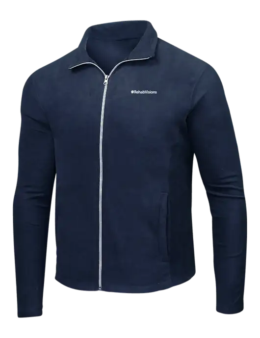 Navy Microfleece Jacket w/RehabVisions Logo