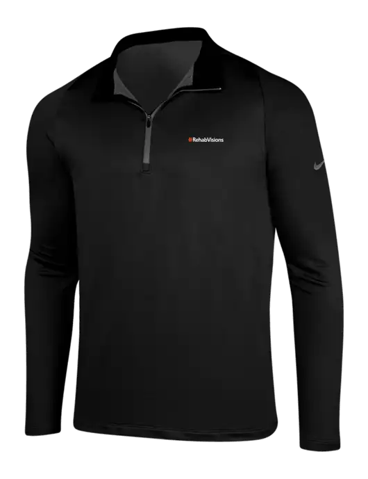 NIKE Black/Dark Grey Dry-Fit Stretch 1/2 Zip Cover-Up w/RehabVisions Logo