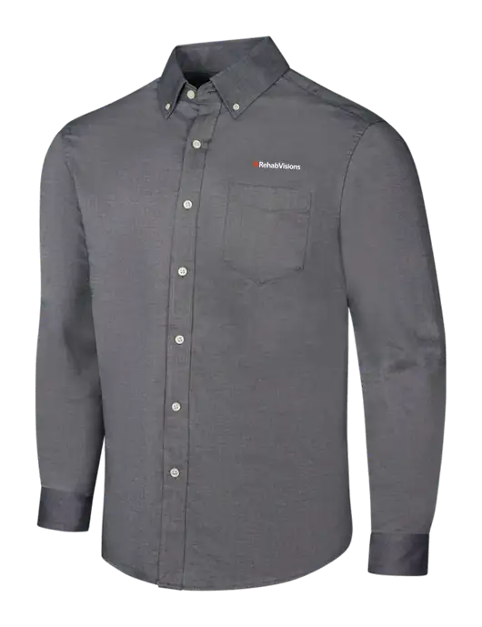 Dark Grey SuperPro Oxford Shirt w/RehabVisions Logo