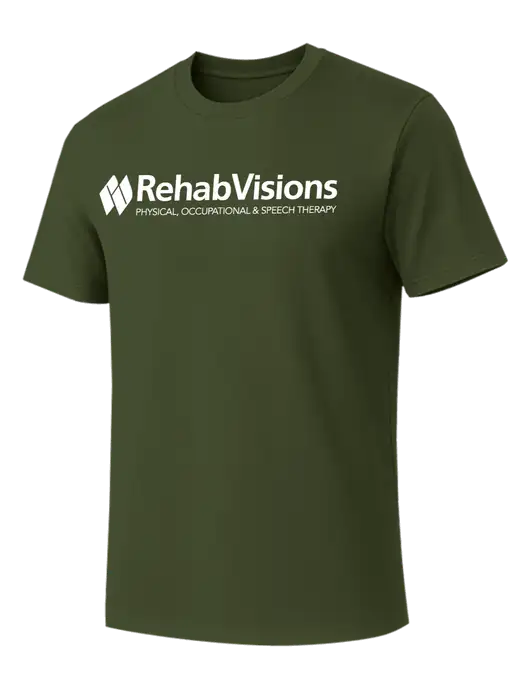 Allmade Dark Olive Green Organic Cotton Tee w/RehabVisions Logo