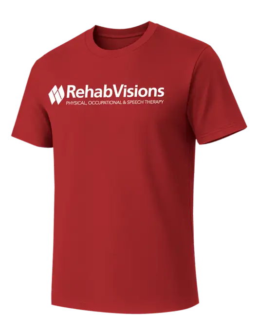 Allmade Revolution Red Organic Cotton Tee w/RehabVisions Logo