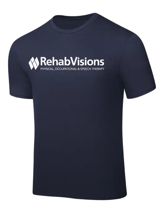 Navy PosiCharge Competitor Tee w/RehabVisions Logo