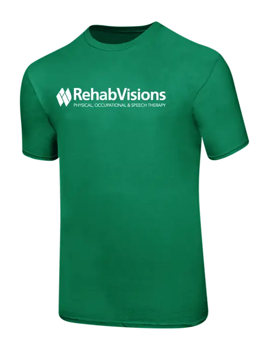 Ring Spun Kelly Green 4.5 oz T-Shirt w/RehabVisions Logo