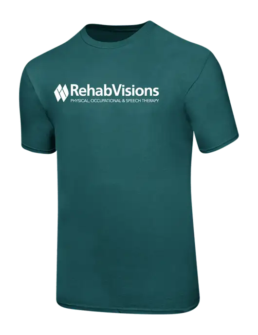 Ring Spun Dark Teal 4.5 oz T-Shirt w/RehabVisions Logo