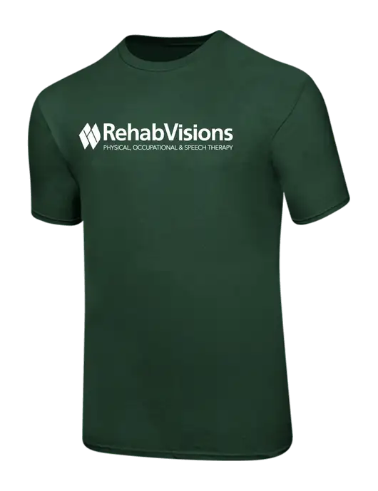 Ring Spun Forest Green 4.5 oz T-Shirt w/RehabVisions Logo