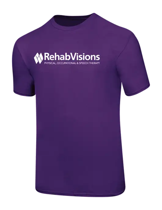 Ring Spun Purple 4.5 oz T-Shirt w/RehabVisions Logo