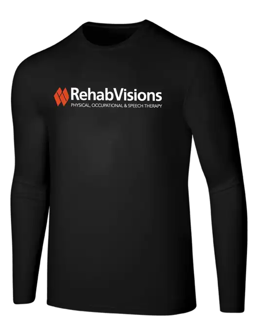 Seriously Soft Black Long Sleeve T-Shirt w/RehabVisions Logo
