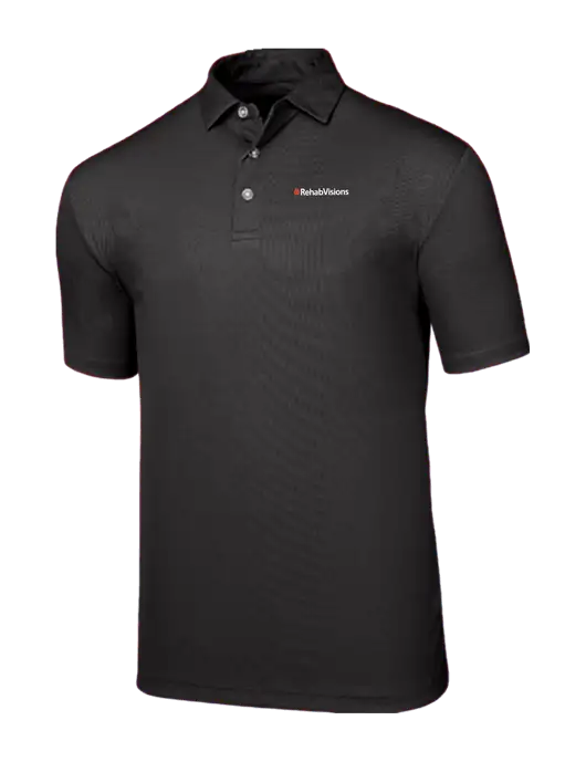 Callaway Birdseye Black Polo w/RehabVisions Logo