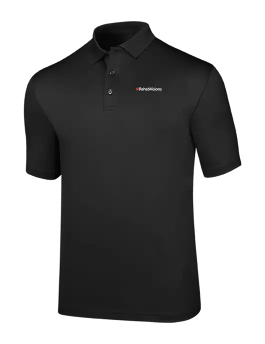 Callaway Opti-Dri Black Chev Polo w/RehabVisions Logo