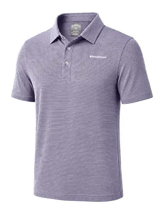 Callaway Navy Fine Line Stripe Polo w/RehabVisions Logo