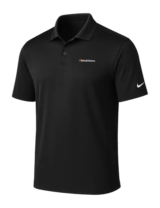 NIKE Black Victory Solid Polo w/RehabVisions Logo