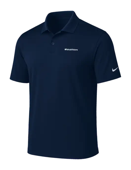 NIKE Navy Victory Solid Polo w/RehabVisions Logo