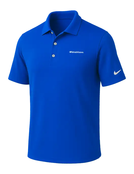 NIKE Royal Dri-Fit Micro Pique Polo w/RehabVisions Logo