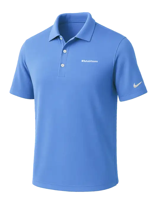 NIKE Carolina Blue Dri-Fit Micro Pique Polo w/RehabVisions Logo