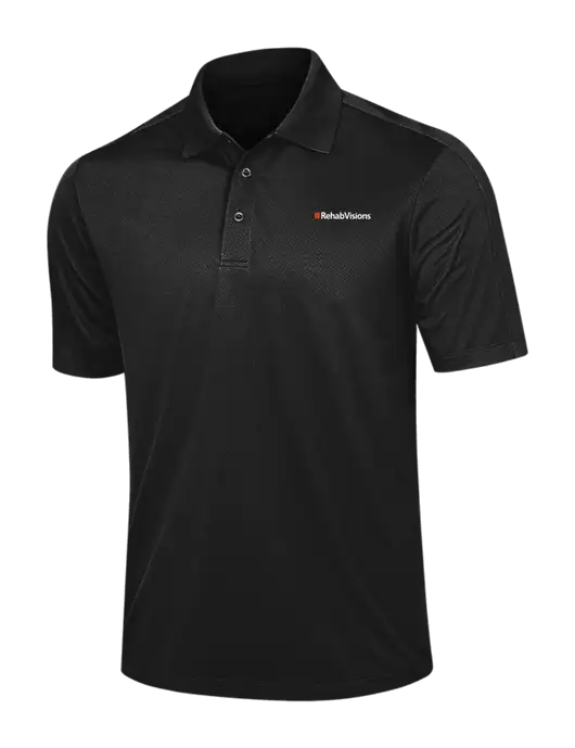 Black Diamond Textured Jacquard Polo w/RehabVisions Logo