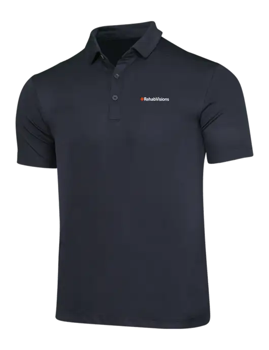 Black Posi-UV Pro Polo w/RehabVisions Logo