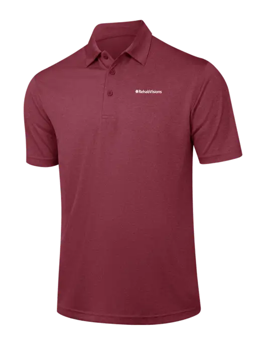 Cardinal Heather Contender Polo w/RehabVisions Logo