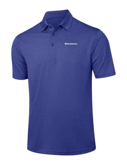 Dark Royal Heather Contender Polo w/RehabVisions Logo