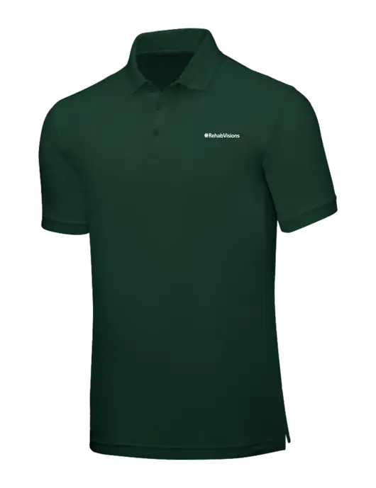 Dark Green Core Classic Pique w/RehabVisions Logo