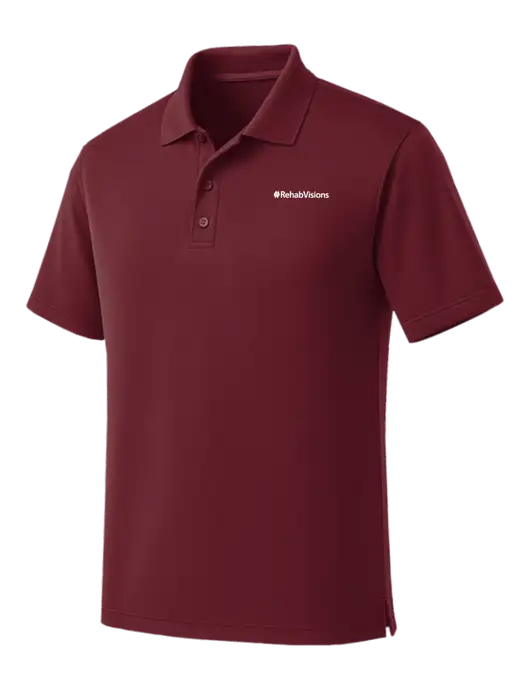 Maroon Dry Zone UV Micro Mesh Polo w/RehabVisions Logo