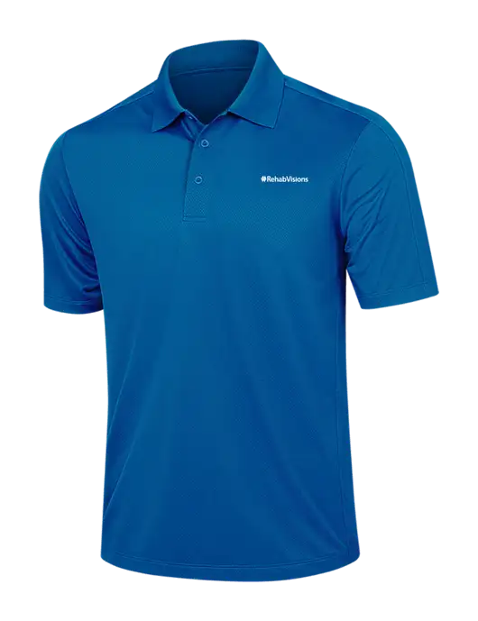 Dark Royal Blue Diamond Textured Jacquard Polo w/RehabVisions Logo