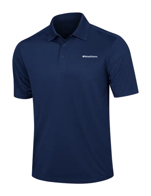 Dark Navy Diamond Textured Jacquard Polo w/RehabVisions Logo