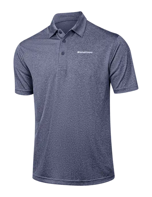 Navy Heather Contender Polo w/RehabVisions Logo