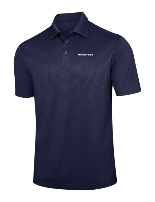 Navy Performance Fine Jacquard Polo w/RehabVisions Logo