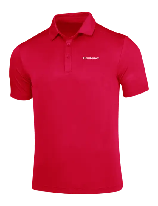 True Red Posi-UV Pro Polo w/RehabVisions Logo
