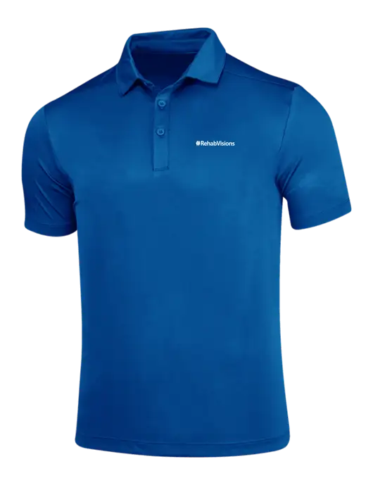 True Royal Posi-UV Pro Polo w/RehabVisions Logo