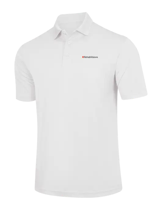 White PosiCharge Competitor Polo w/RehabVisions Logo